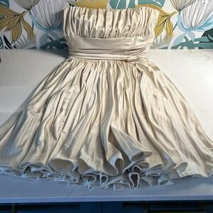 Rubber Ducky Productions White Cream Strapless Cocktail Dress Women's Size Small